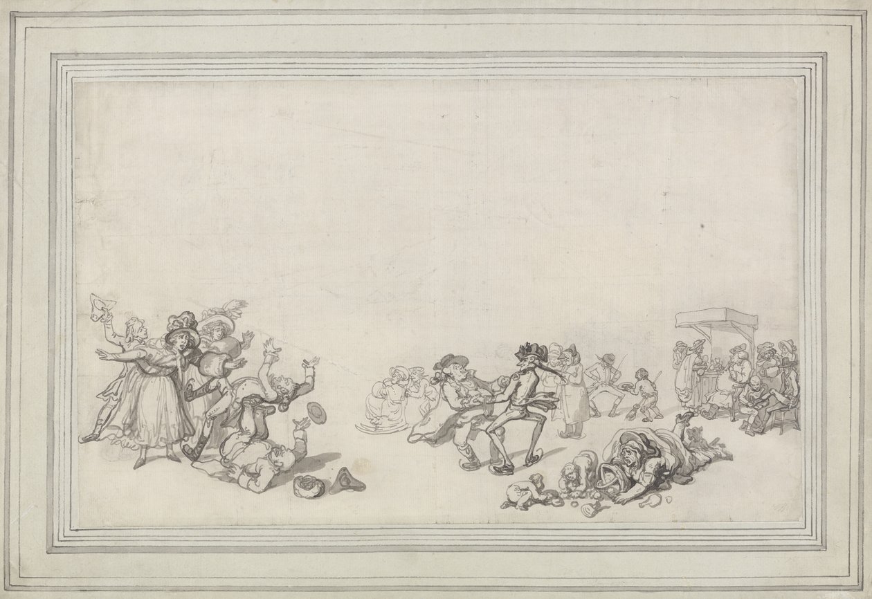 Patencilerin Çalışması: Serpantin Üzerinde Kaymak by Thomas Rowlandson