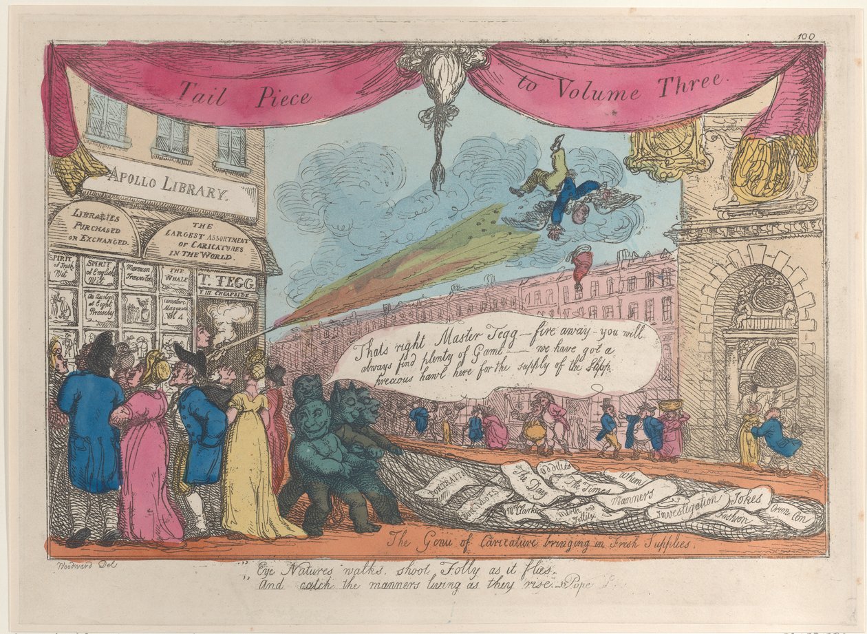 Üçüncü Cildin Kuyruk Parçası: Taze Malzeme Getiren Karikatürün Dehası, 1808-21., 1808-21. by Thomas Rowlandson