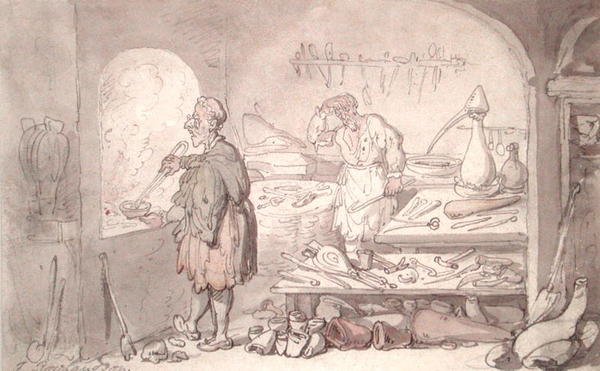 Simyacı (kağıt üzerine sulu boya) by Thomas Rowlandson