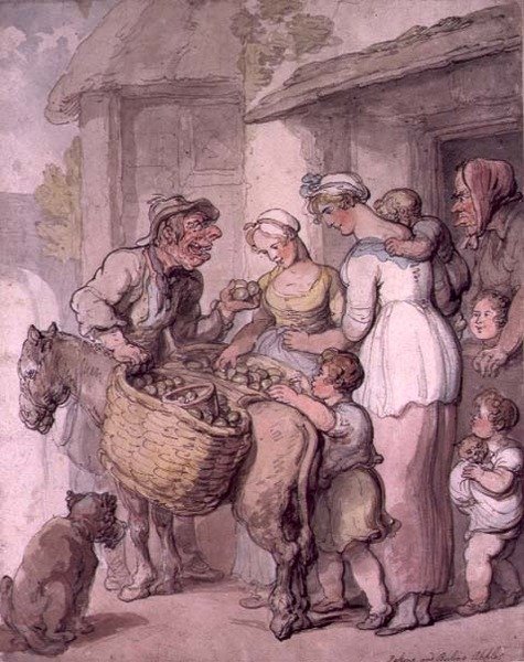 Elma Satıcısı: Elmaları Pişirmek ve Kaynatmak by Thomas Rowlandson