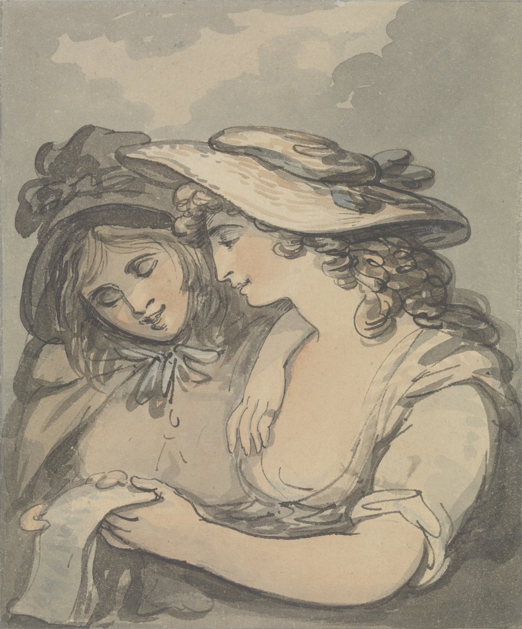 The Ballad Singers (kağıt üzerine grafit üzerine kalem ve mürekkeple suluboya) by Thomas Rowlandson
