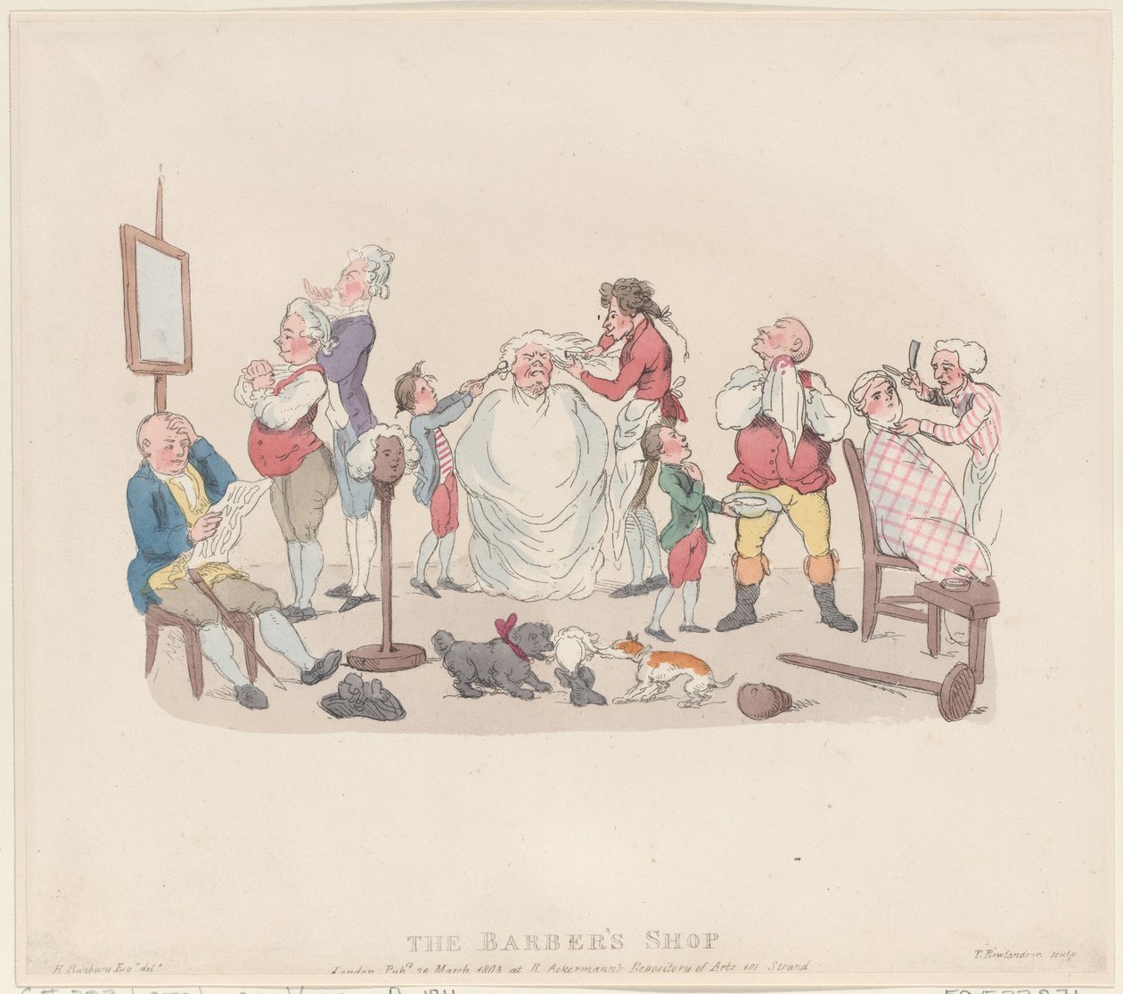 Berber Dükkanı, 20 Mart 1803., 20 Mart 1803. by Thomas Rowlandson