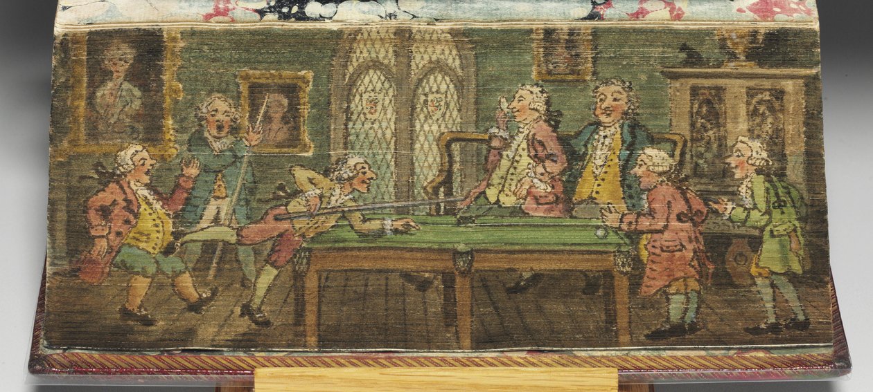 "Ortak Dua Kitabı", "Bir Bilardo Oyunu"nun ön kenarlı bir resminin detayı, 1772 by Thomas Rowlandson