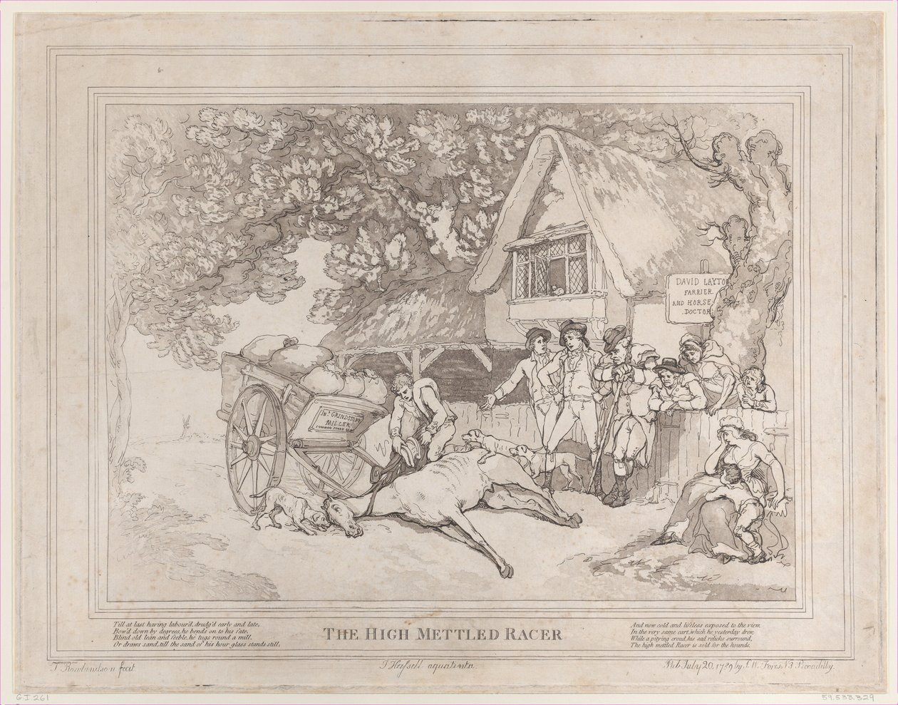 The Life of a Racehorse veya The High-Mettled Racer'dan Araba Atı, 20 Temmuz..., 20 Temmuz 1789 by Thomas Rowlandson