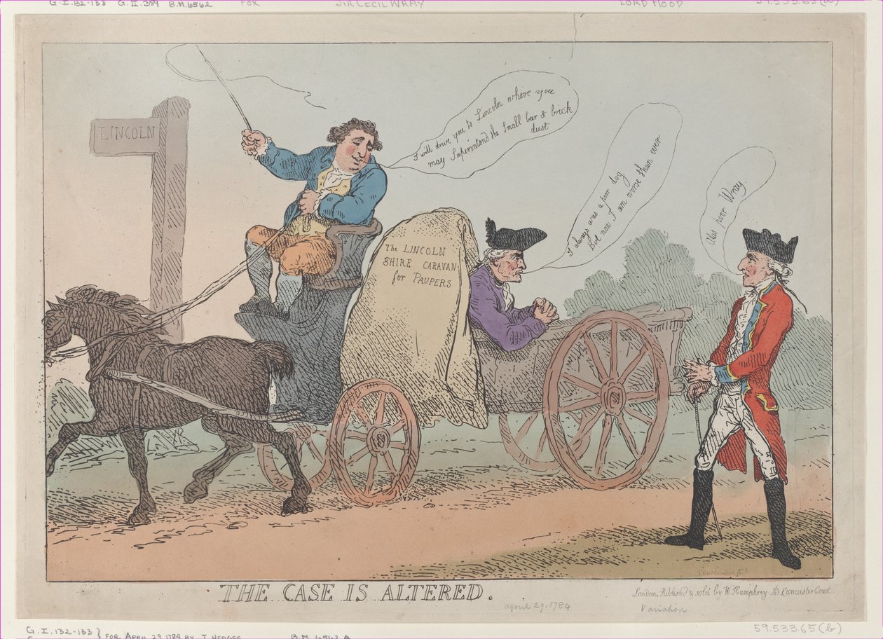 Dava Değiştirildi, [29 Nisan 1784], yeniden yayınlandı., [29 Nisan 1784], yeniden yayınlandı. by Thomas Rowlandson