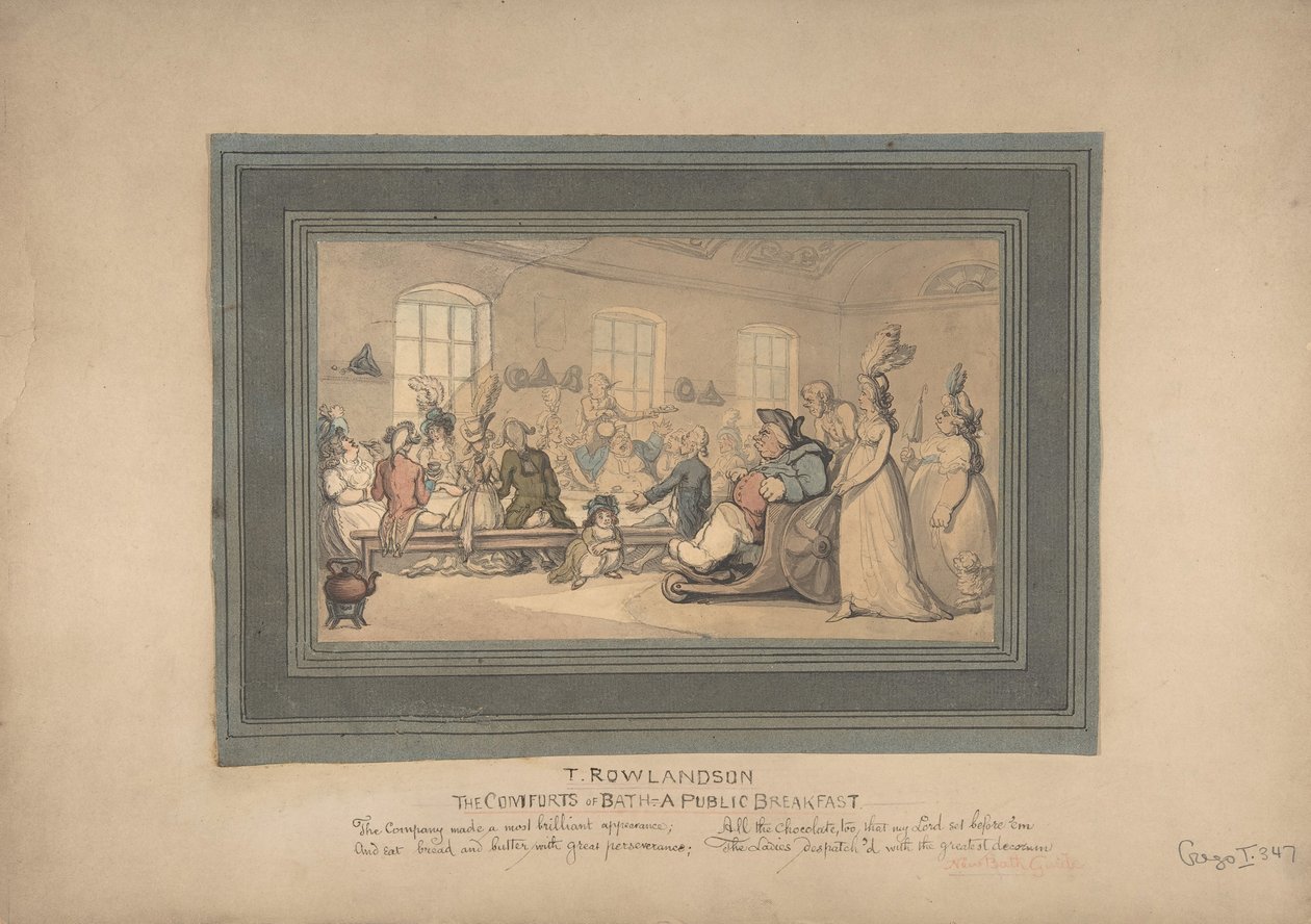 Banyo Rahatlığı ve Halk Kahvaltısı, 1780-1827. by Thomas Rowlandson