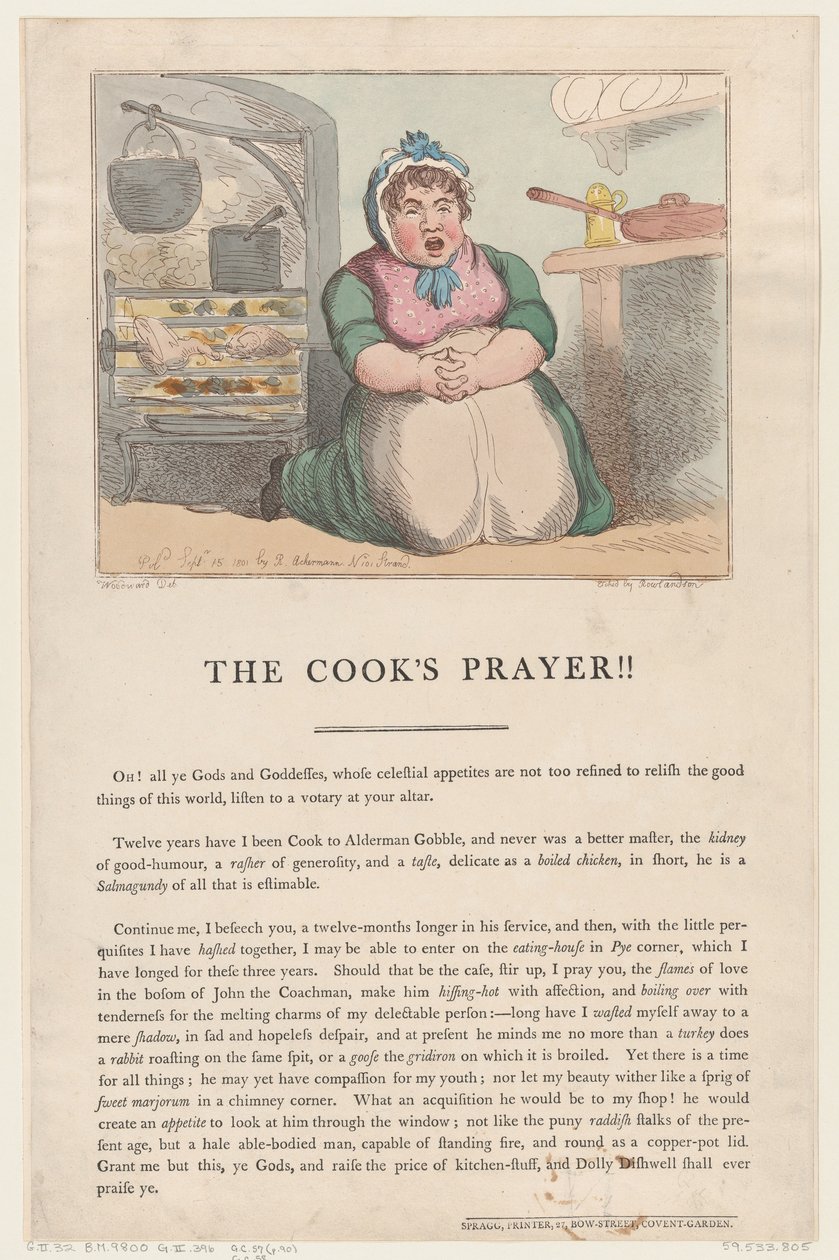 Aşçının Duası!!, 15 Eylül 1801., 15 Eylül 1801. by Thomas Rowlandson
