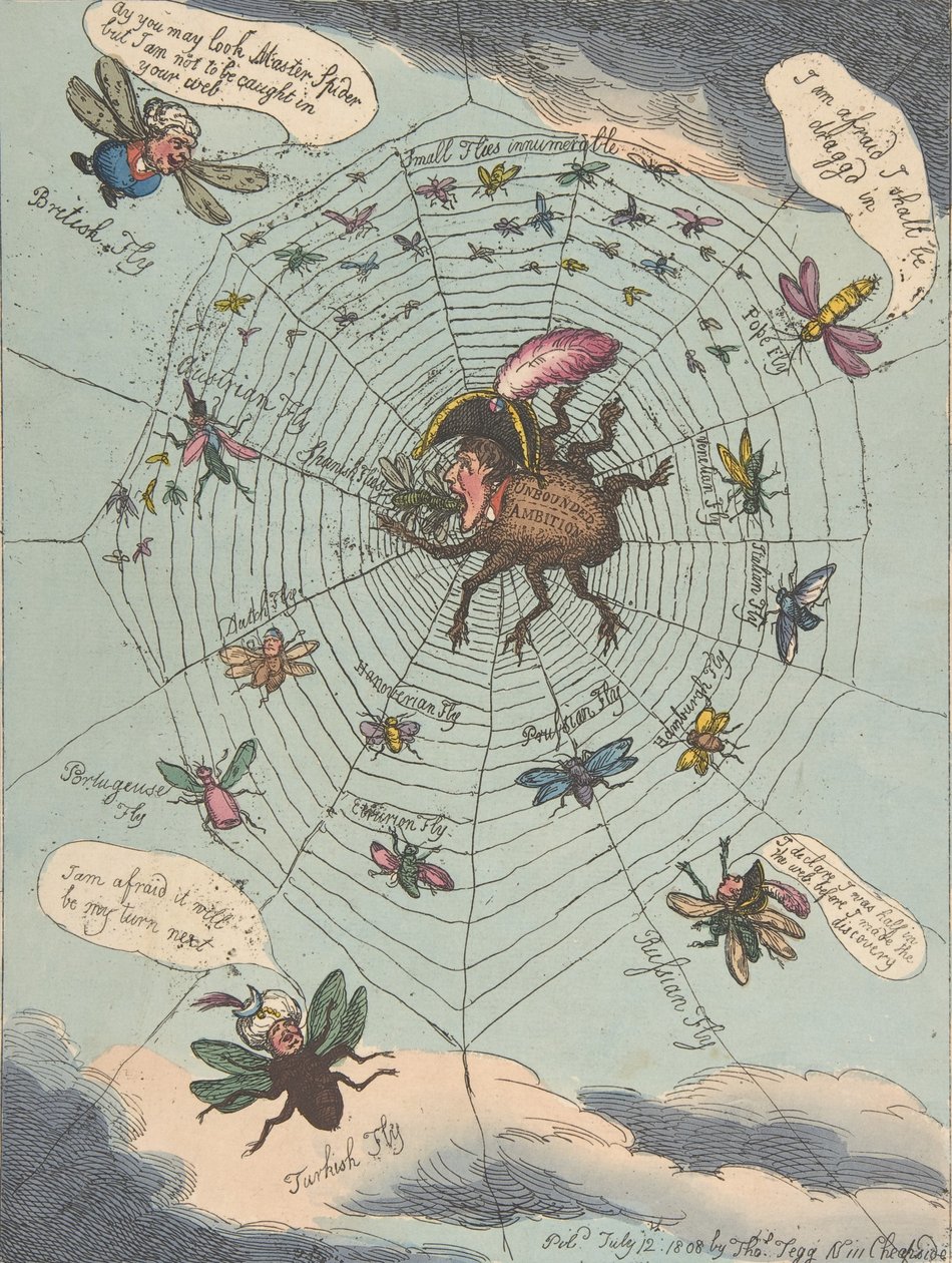 Ağında Korsikalı Örümcek!, 12 Temmuz 1808., 12 Temmuz 1808. by Thomas Rowlandson