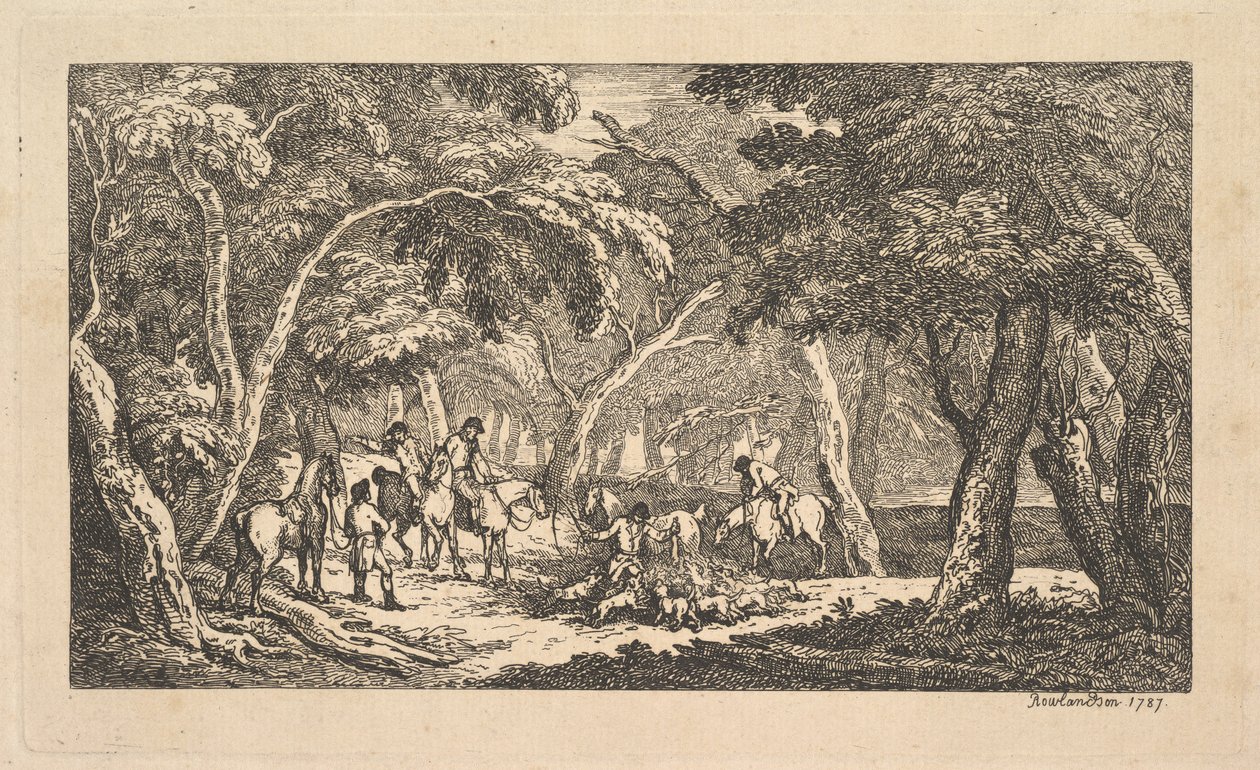Ölüm - Tilki Avı - Bir Manzara Sahnesi, 1787. by Thomas Rowlandson