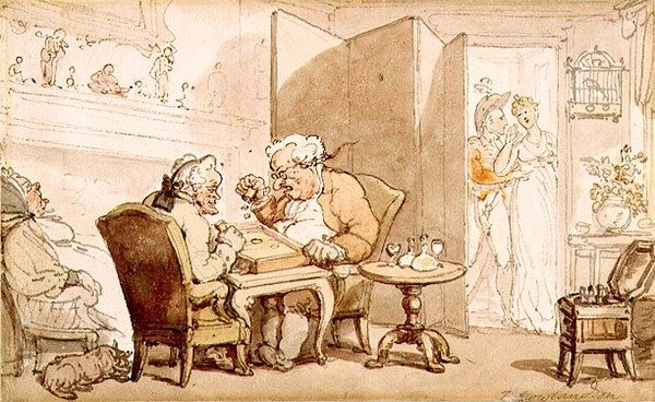 Dicers (kağıt üzerine sulu boya) by Thomas Rowlandson