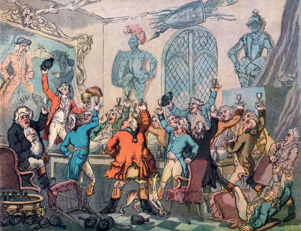 Akşam Yemeği, Tilki Avının Mizahları, 1799. by Thomas Rowlandson