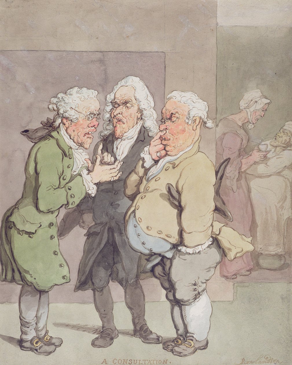 Doktorun Danışmanlığı, 1815-1820 (kağıt üzerinde grafit üzerinde kalem ve mürekkep ve wc) by Thomas Rowlandson