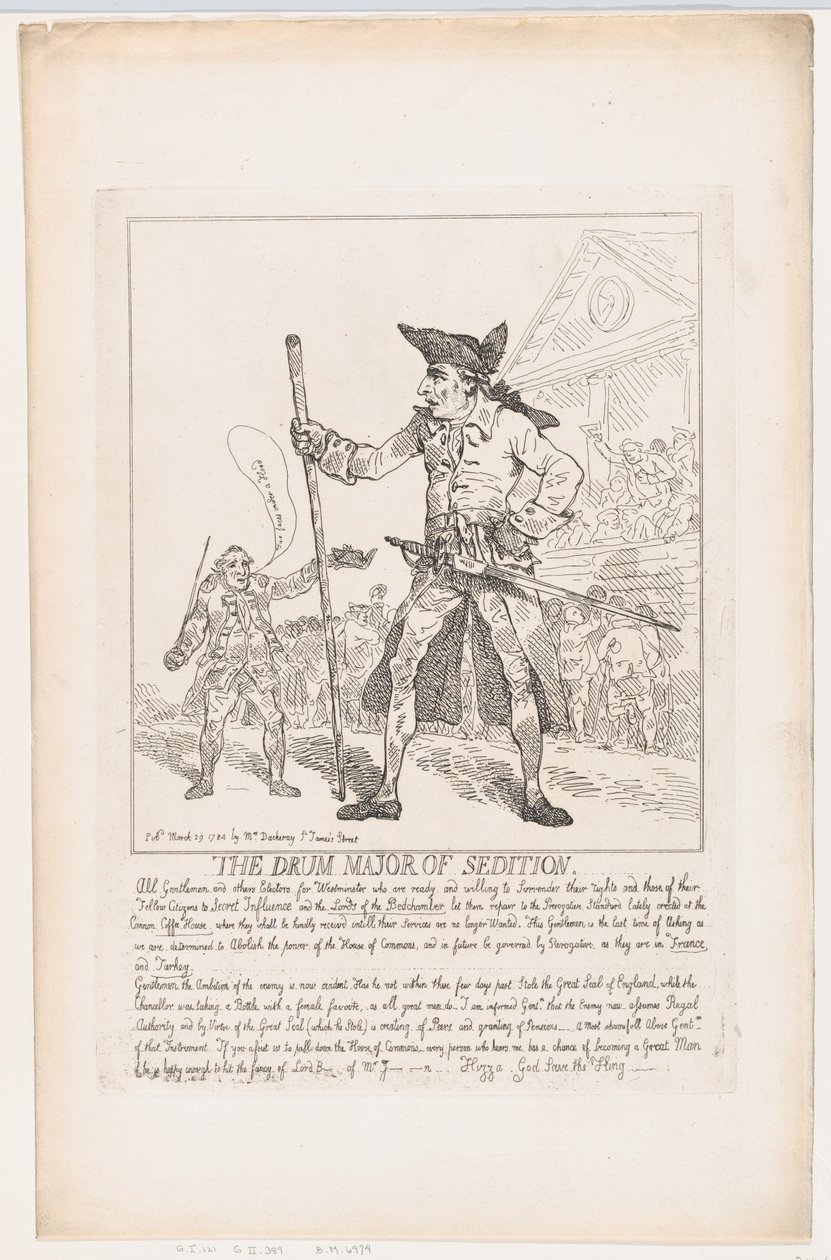 The Drum Major of Sedition, 29 Mart 1784., 29 Mart 1784. by Thomas Rowlandson