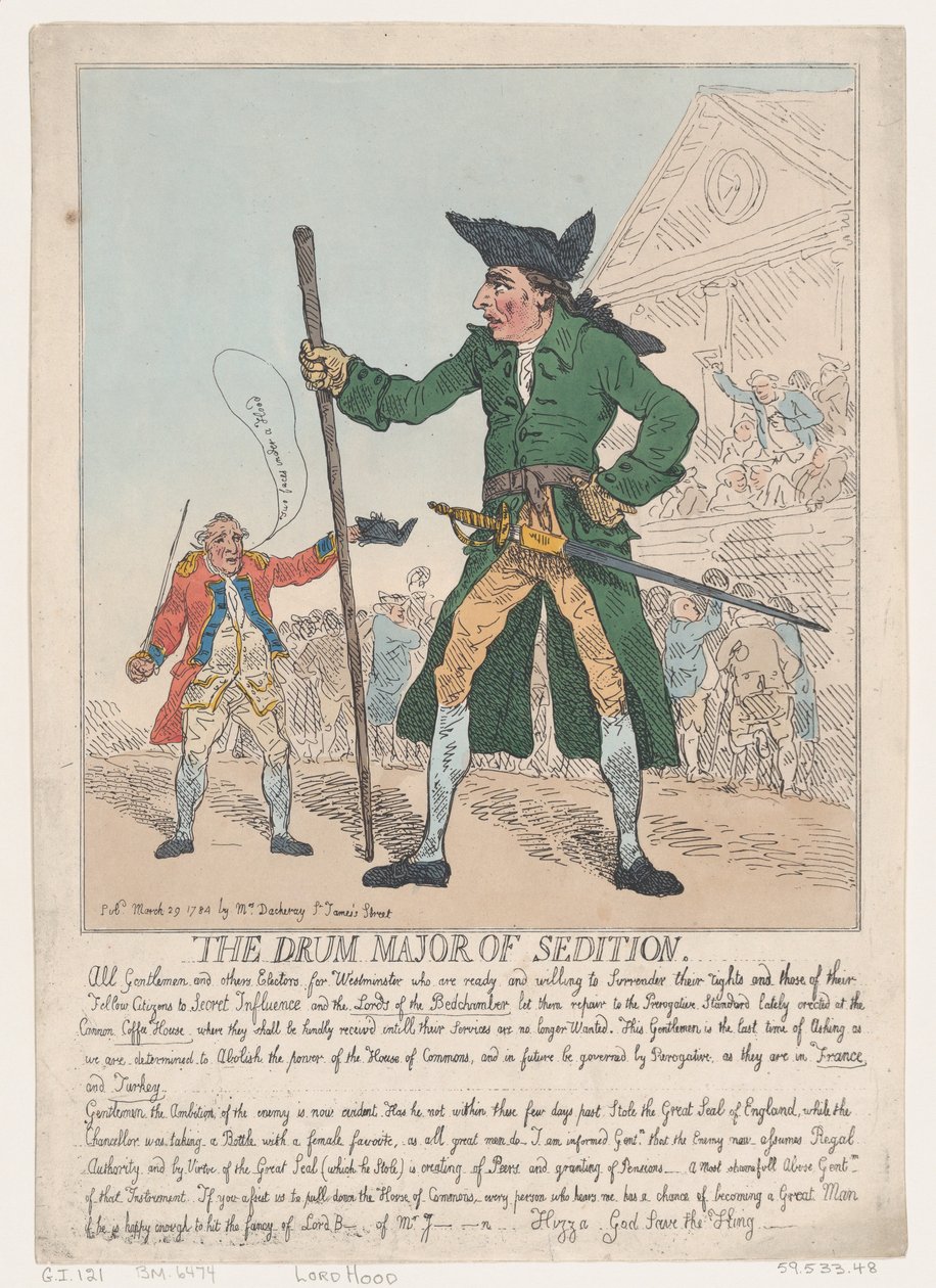 The Drum Major of Sedition, 29 Mart 1784., 29 Mart 1784. by Thomas Rowlandson