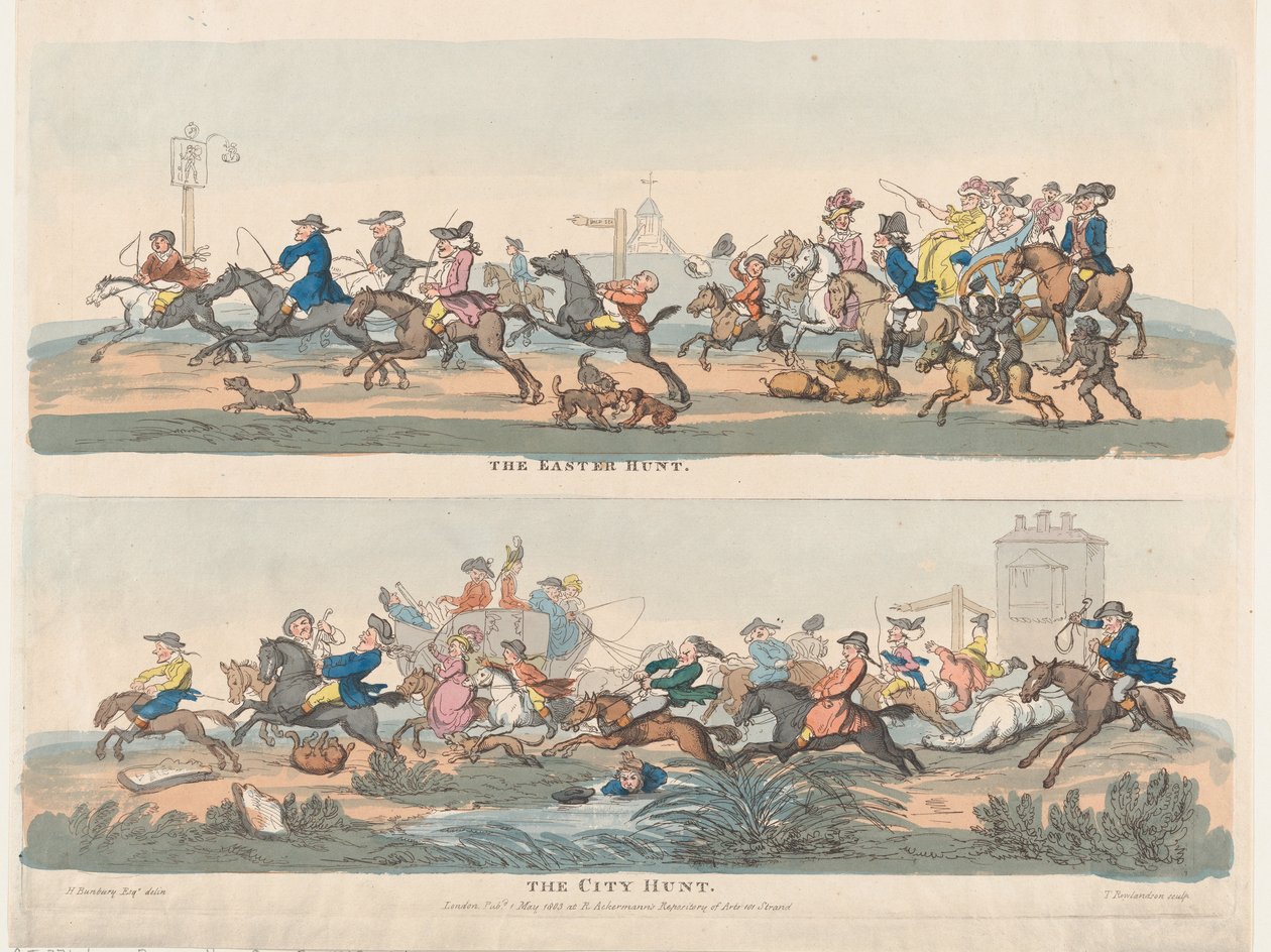 Paskalya Avı ve Şehir Avı, 1 Mayıs 1803., 1 Mayıs 1803. by Thomas Rowlandson