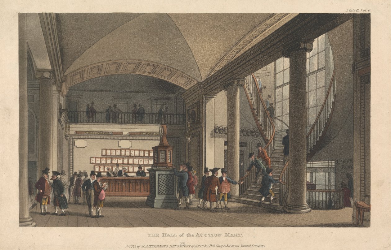 Müzayede Pazarı Salonu by Thomas Rowlandson