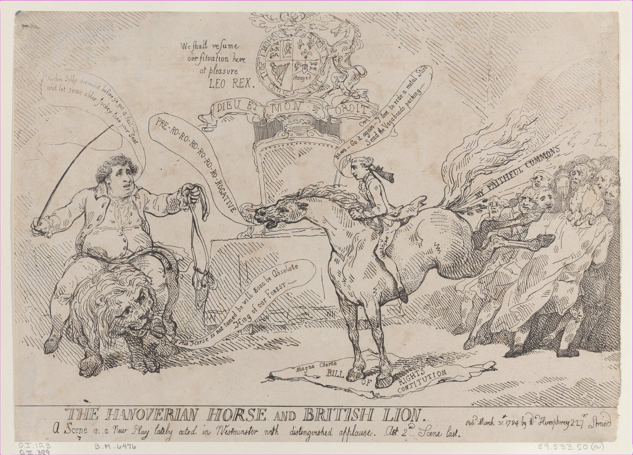 Hanover Atı ve İngiliz Aslanı, 31 Mart 1784., 31 Mart 1784. by Thomas Rowlandson