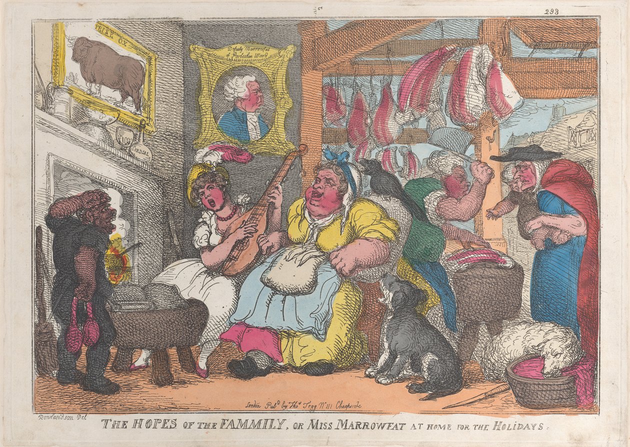 Ailenin Umutları veya Tatillerde Evde Bayan Marrowfat, 1809-13., 1809-13. by Thomas Rowlandson