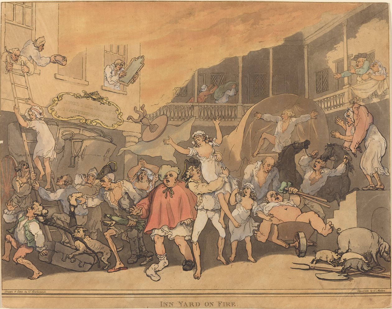Yanan Inn Yard by Thomas Rowlandson