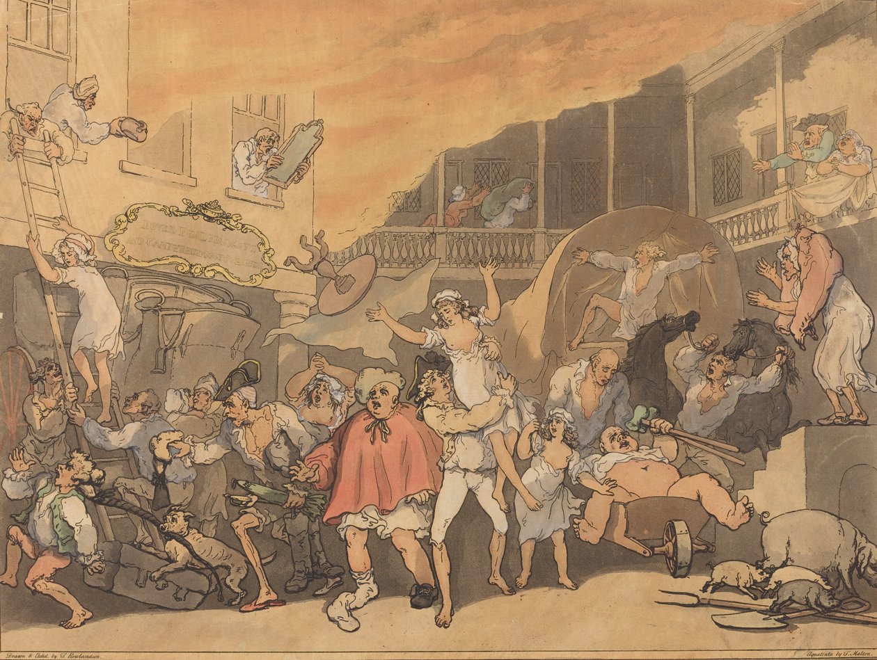 Yanan Inn Yard, 1791. by Thomas Rowlandson