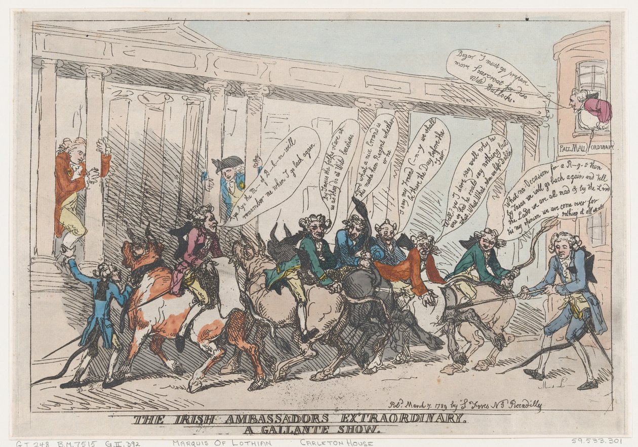 İrlanda Büyükelçileri Olağanüstü, Bir Gallante Gösterisi, 7 Mart 1789., 7 Mart 1789. by Thomas Rowlandson