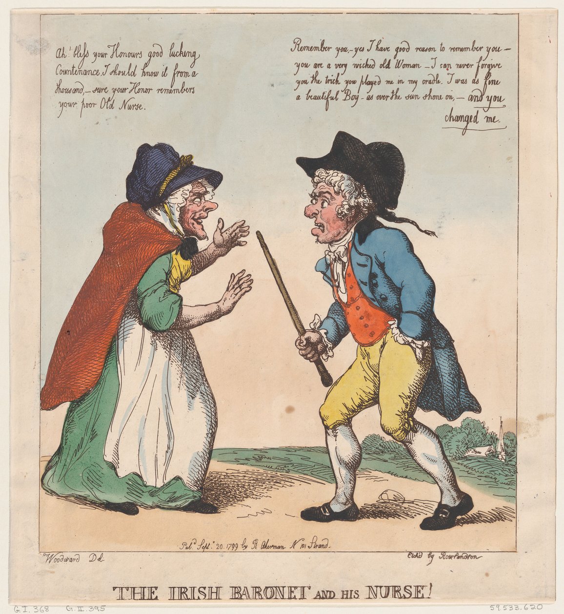 İrlanda Baroneti ve Hemşiresi, 20 Eylül 1799., 20 Eylül 1799. by Thomas Rowlandson