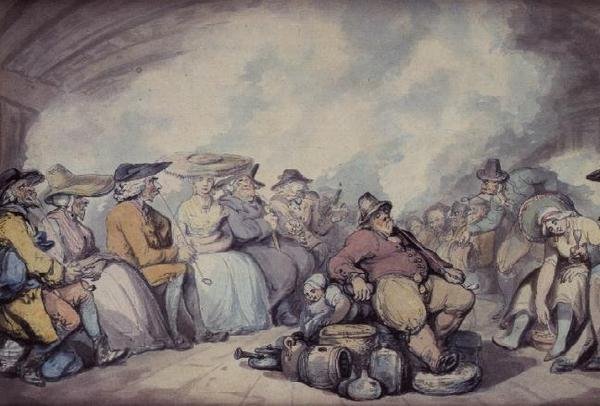 İrlanda Buhar Paketi (kalem, tükenmez kalem ve kahverengi mürekkep ve kağıt üzerine sulu boya) by Thomas Rowlandson