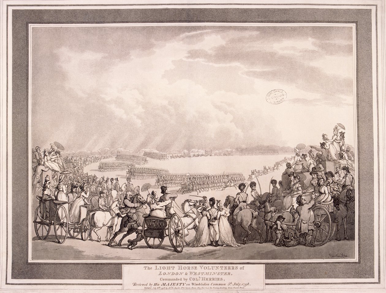 Londra ve Westminster Hafif Süvari Gönüllüleri, 1798. by Thomas Rowlandson
