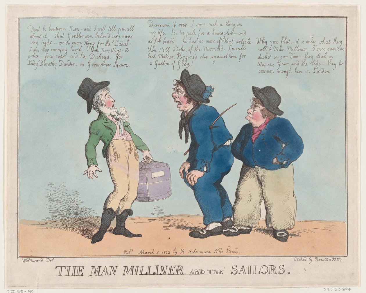 Man Milliner ve Denizciler, 4 Mart 1802., 4 Mart 1802. by Thomas Rowlandson