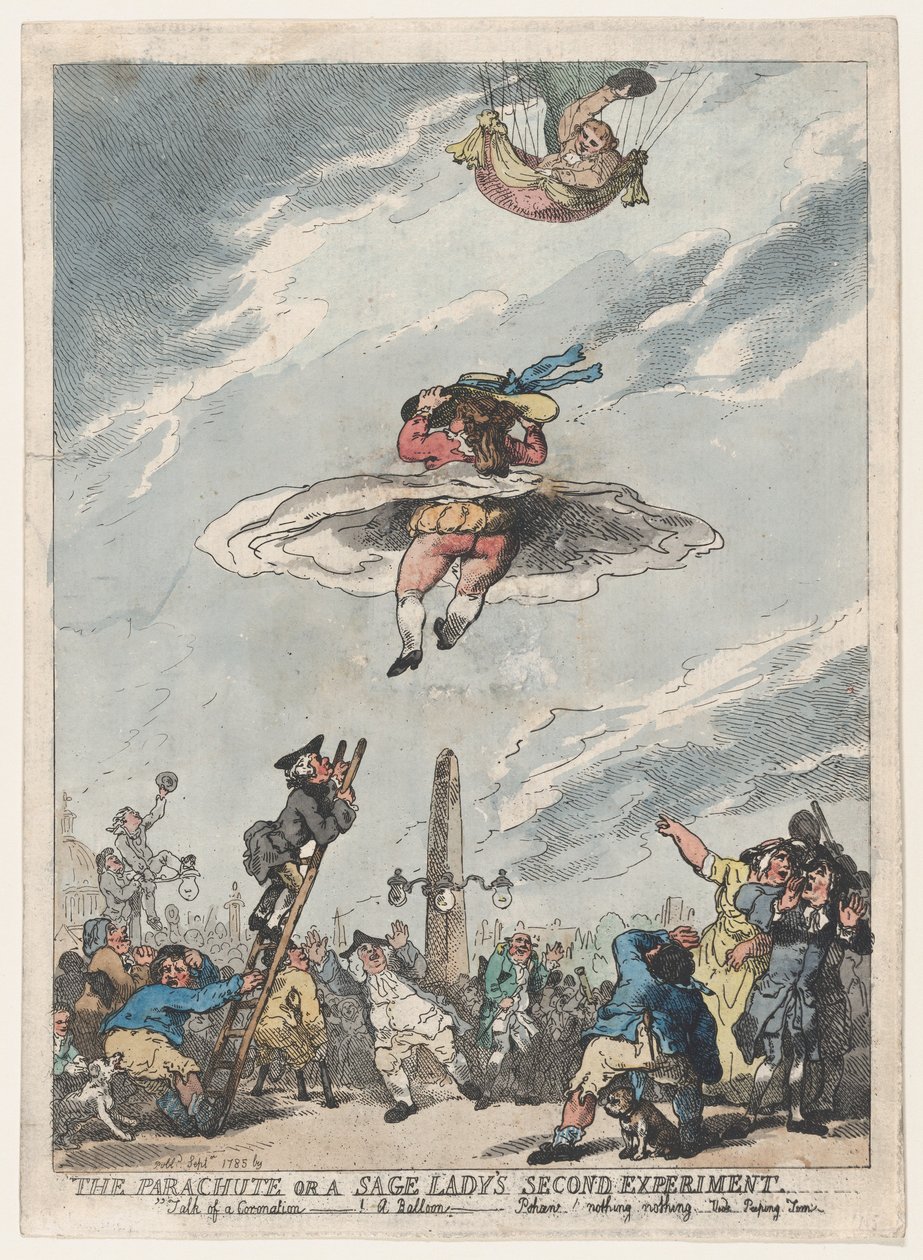Paraşüt veya Bilge Hanımın İkinci Deneyi, Eylül 1785., Eylül 1785. by Thomas Rowlandson