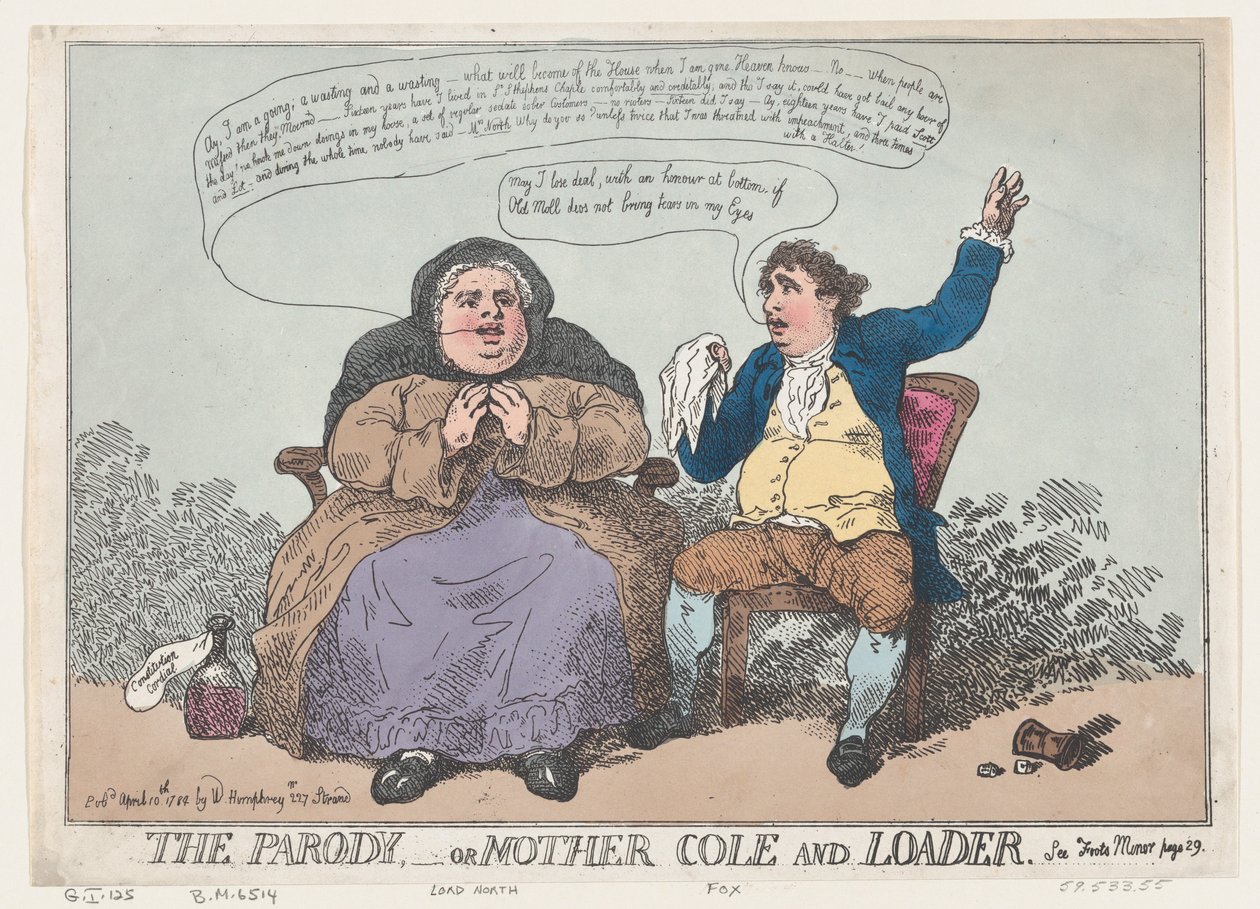 Parodi veya Mother Cole and Loader, 10 Nisan 1784., 10 Nisan 1784. by Thomas Rowlandson