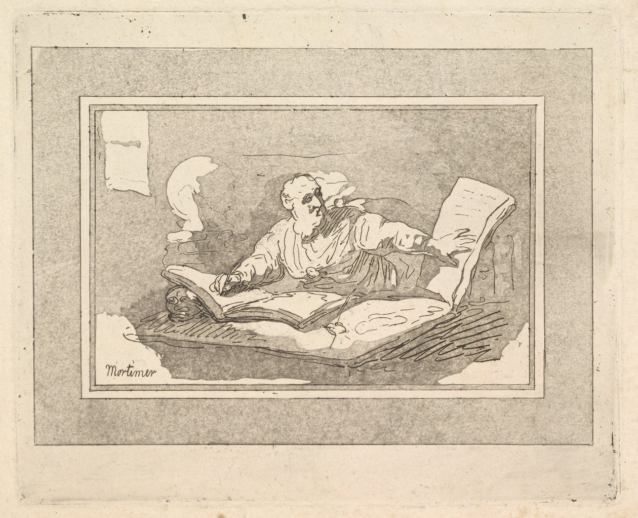 Filozof Sakallı Yaşlı Adam Kopyalama Kitabı, 1783-87. by Thomas Rowlandson