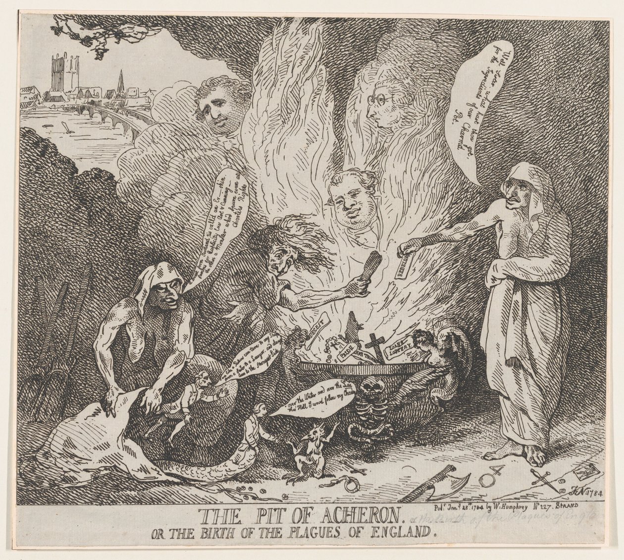 Acheron Çukuru veya İngiltere Vebalarının Doğuşu, 28 Ocak 1784., 28 Ocak 1784. by Thomas Rowlandson