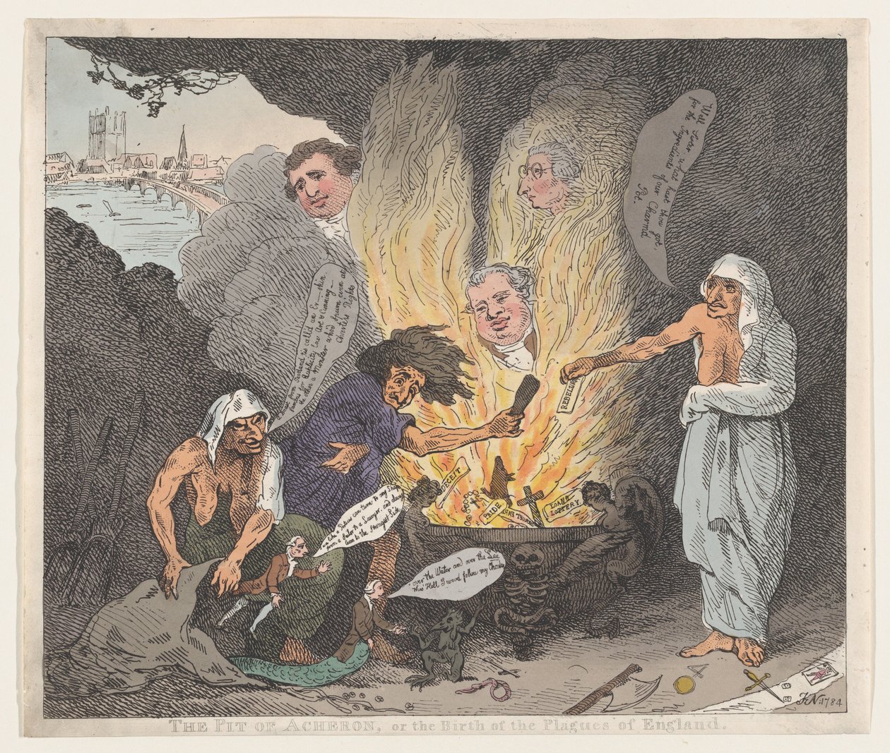 Acheron Çukuru veya İngiltere Vebalarının Doğuşu, 28 Ocak 1784., 28 Ocak 1784. by Thomas Rowlandson