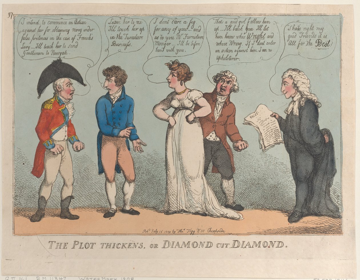 Arsa Kalınlaşıyor veya Elmas Kesim Elmas, 16 Temmuz 1809., 16 Temmuz 1809. by Thomas Rowlandson