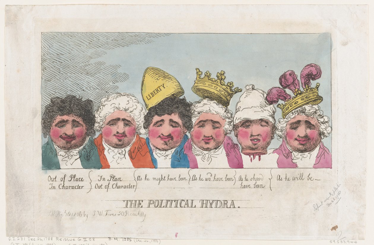 Siyasi Hydra, 16 Nisan 1806., 16 Nisan 1806. by Thomas Rowlandson
