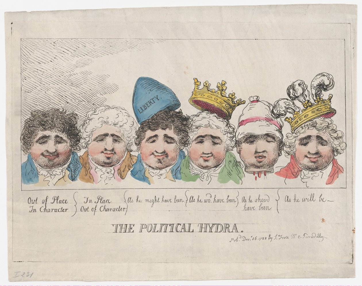 Siyasi Hydra, 26 Aralık 1788., 26 Aralık 1788. by Thomas Rowlandson