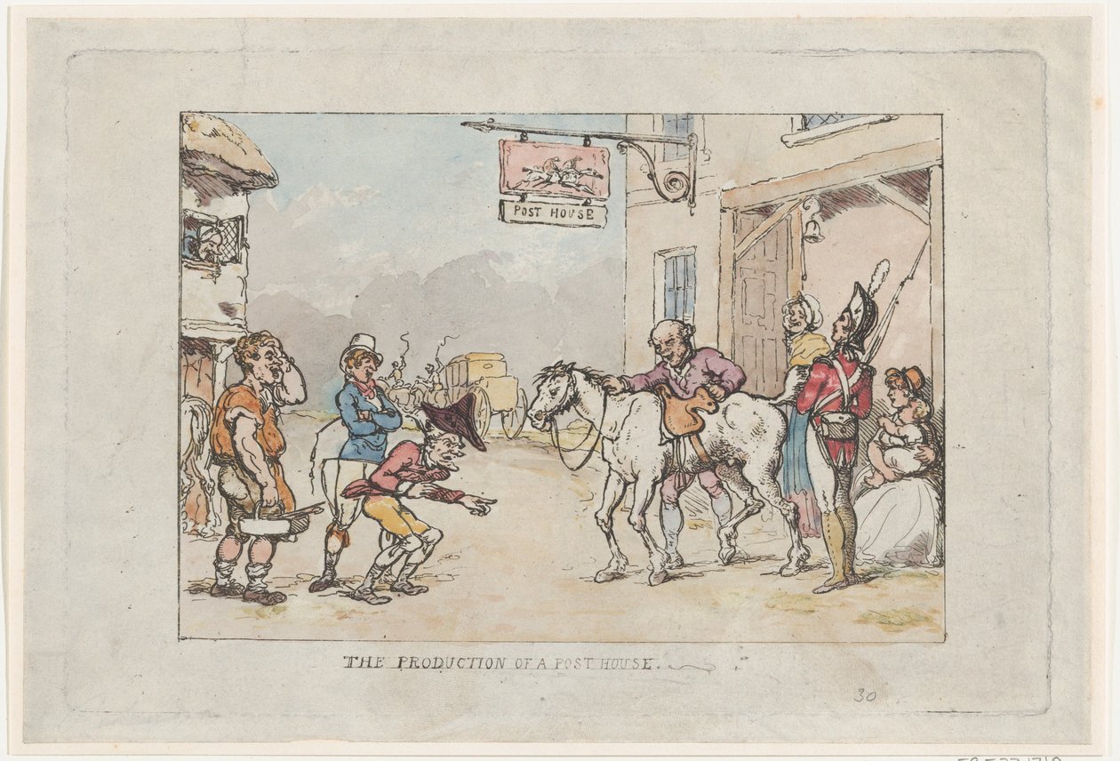 Bir Postahanenin Üretimi, 1808., 1808. by Thomas Rowlandson