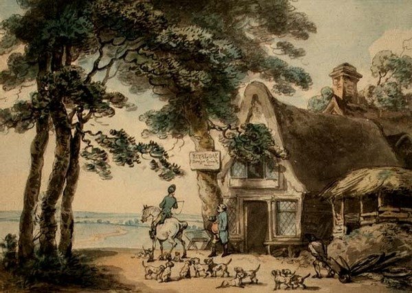 Royal Oak (suluboya, kalem ve mürekkep) by Thomas Rowlandson