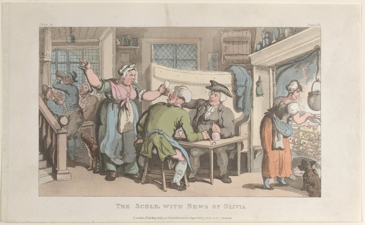 The Scold, Wakefield Papazından Olivia Haberleriyle, 1 Mayıs 1817., 1 Mayıs 1817. by Thomas Rowlandson
