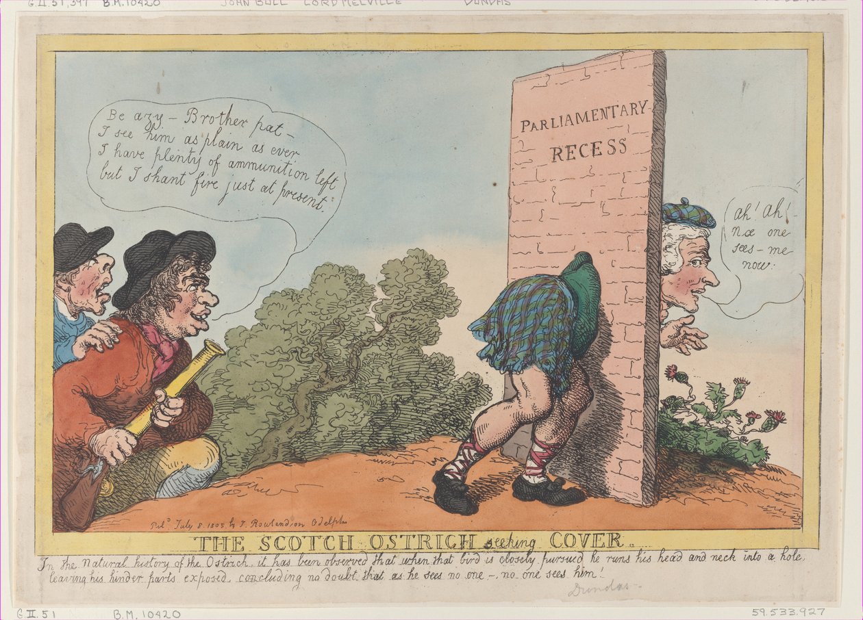 İskoç Devekuşu Arayan Örtü, 8 Temmuz 1805., 8 Temmuz 1805. by Thomas Rowlandson