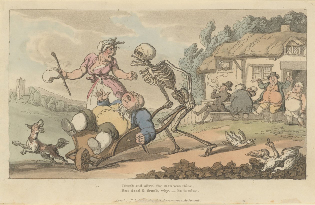 The Sot The English Dance of Death, levha 12, Temmuz 1814. by Thomas Rowlandson