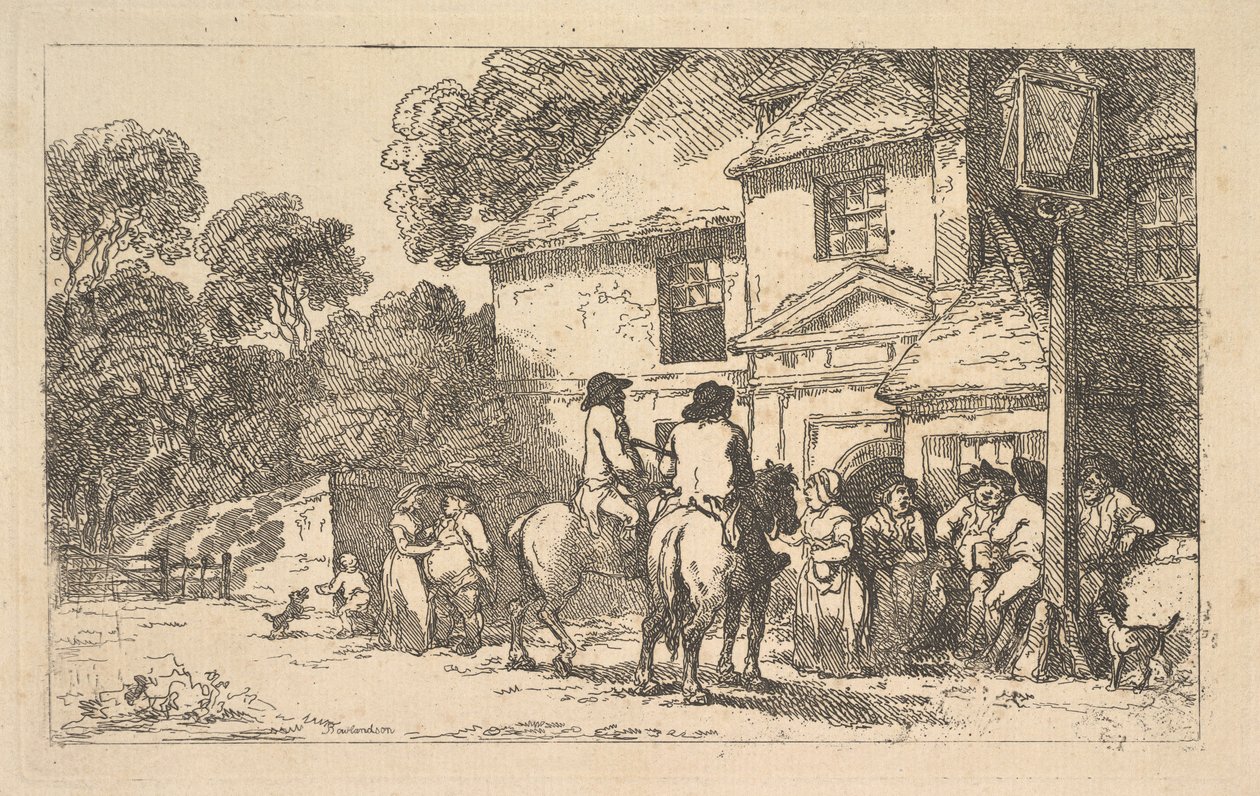 Üç At Nalı, Yol Kenarında Bir Han, 18 Aralık 1787. by Thomas Rowlandson