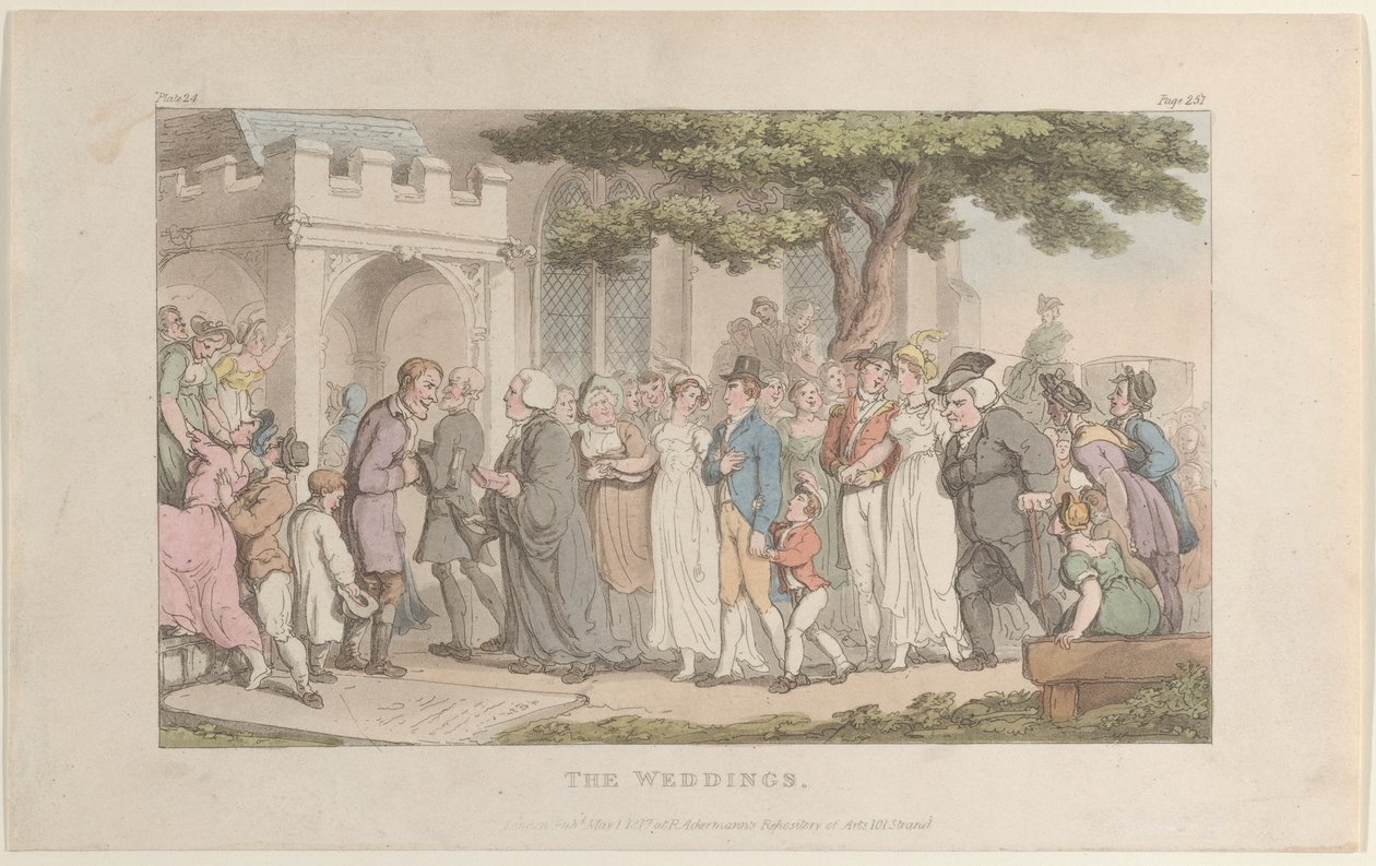 Düğünler, Wakefield Papazından, 1 Mayıs 1817., 1 Mayıs 1817. by Thomas Rowlandson