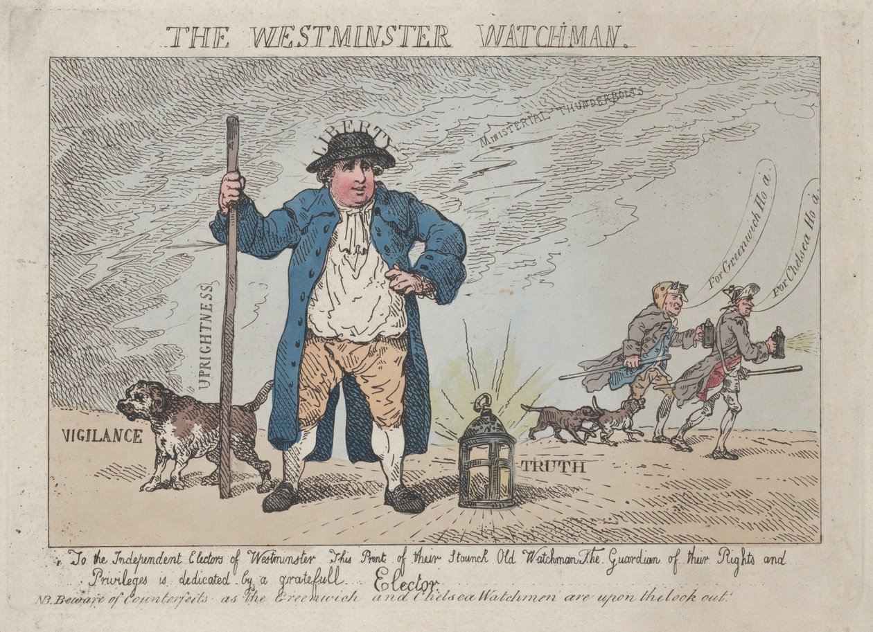 Westminster Bekçisi, 12 Nisan 1784., 12 Nisan 1784. by Thomas Rowlandson