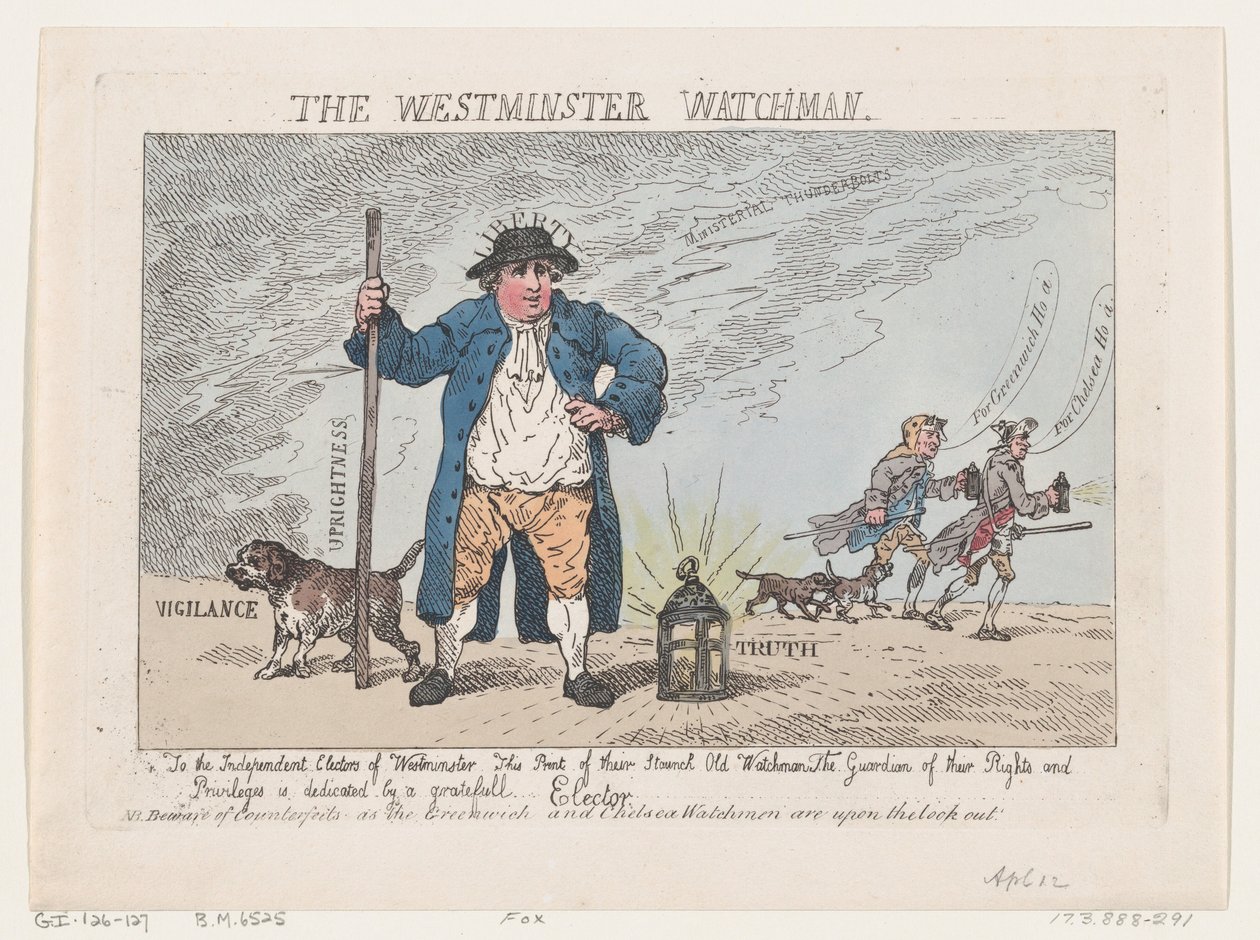 Westminster Bekçisi, 12 Nisan 1784., 12 Nisan 1784. by Thomas Rowlandson