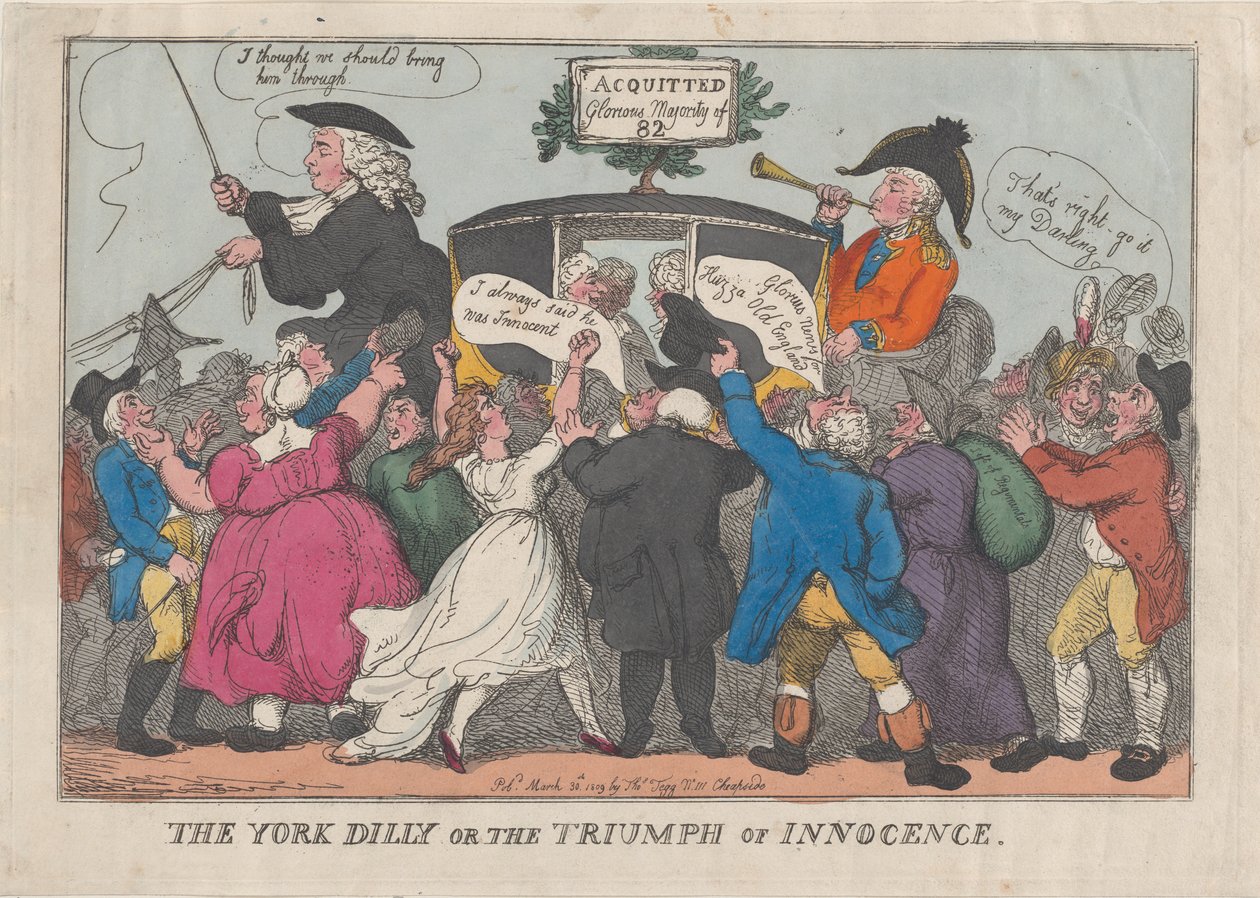 York Dilly veya Masumiyetin Zaferi, 26 Şubat 1809., 26 Şubat 1809. by Thomas Rowlandson