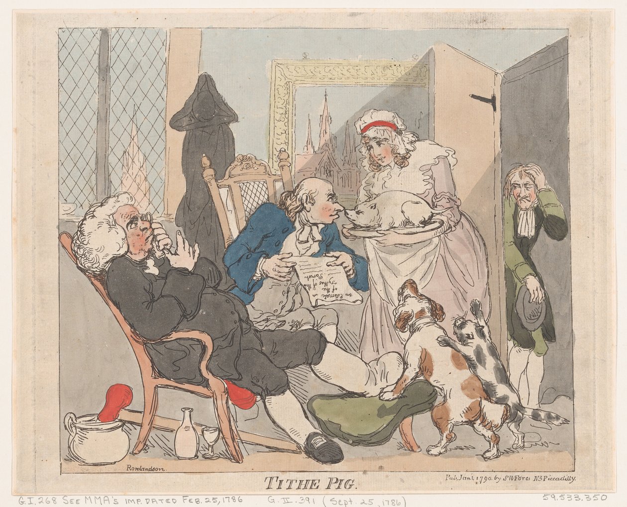Tithe Pig, 1 Ocak 1790., 1 Ocak 1790. by Thomas Rowlandson