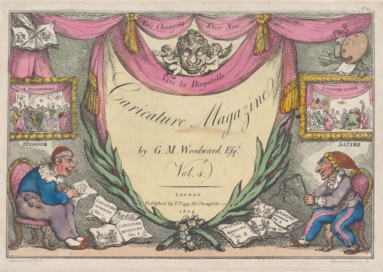 Başlık Sayfası, The Caricature Magazine, G. M. Woodward, Cilt. 4, 1809., 1809. by Thomas Rowlandson