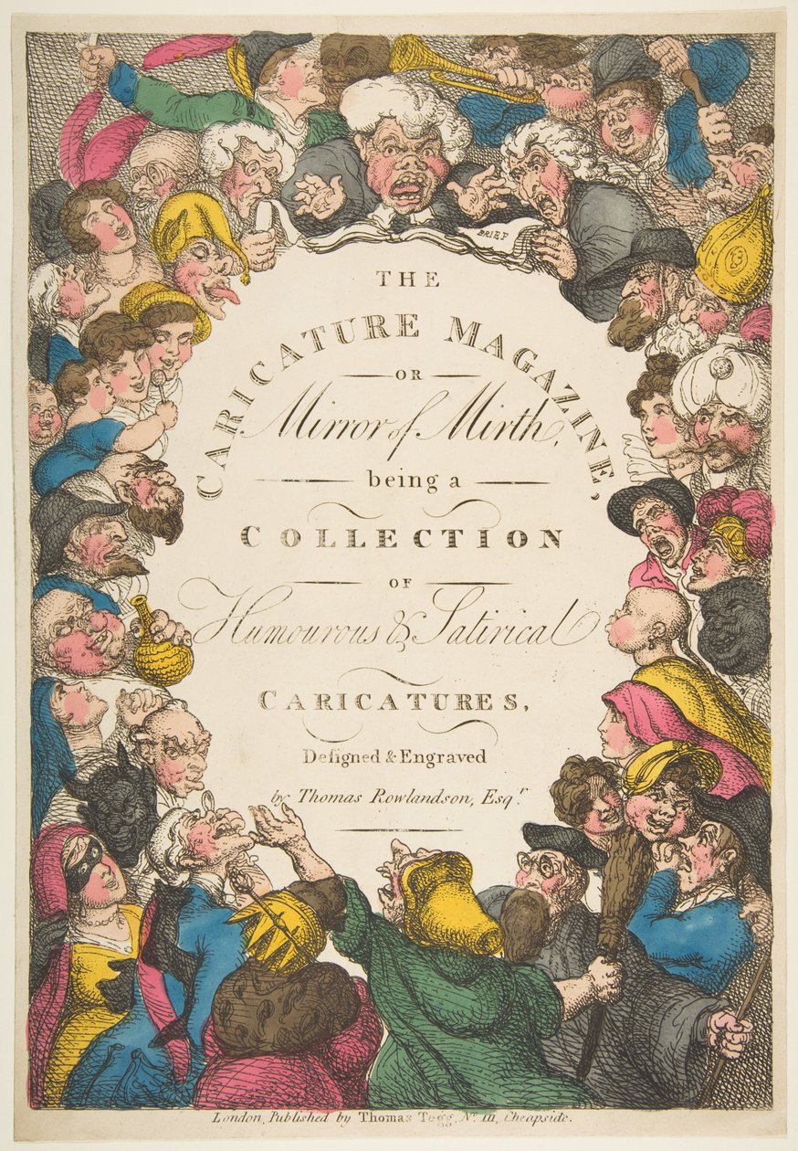 Başlık Sayfası, The Caricature Magazine veya Mirror of Mirth, 19 Kasım 1808. by Thomas Rowlandson